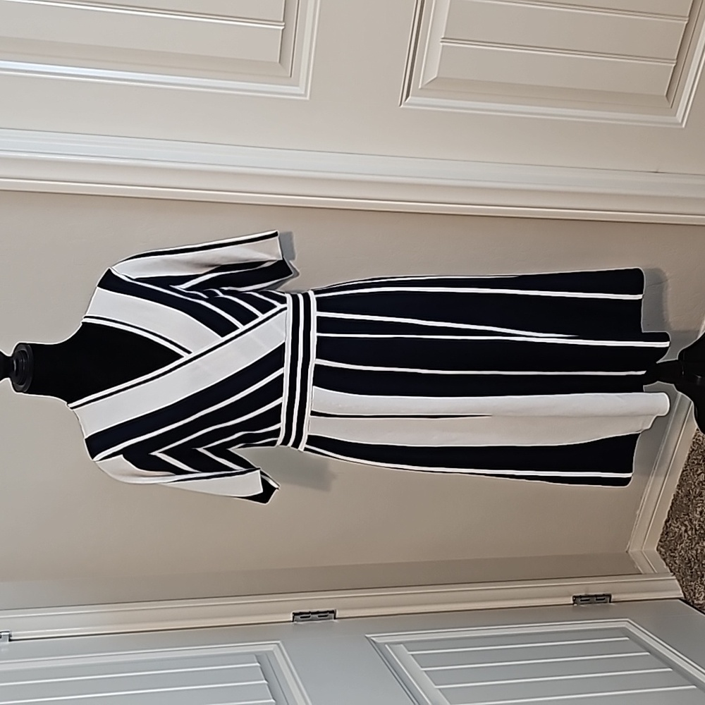 Nina Leonard Blue/White Dress